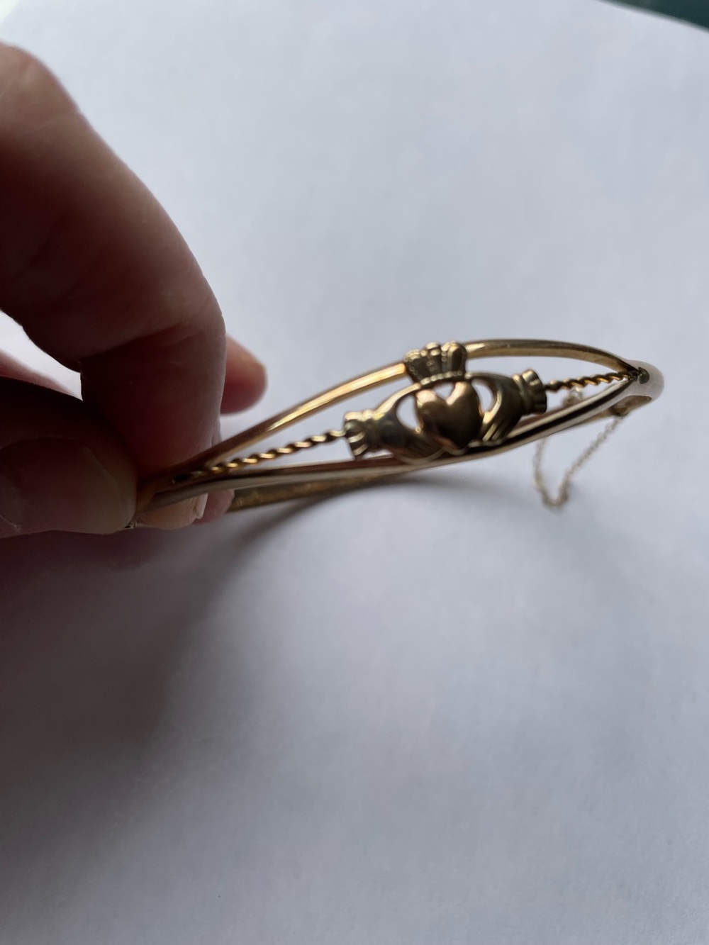 Vintage Gold  filled 14k Claddagh Bangle Bracelet